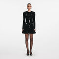 Black Chenille Knit Mini Dress