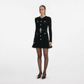 Black Chenille Knit Mini Dress