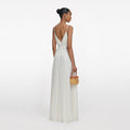 Cream And Gold Chiffon Maxi Dress