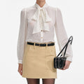 Cream And Gold Chiffon Blouse