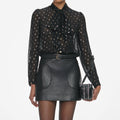 Black And Gold Chiffon Blouse