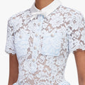 Blue Lace Flared Mini Dress