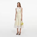 Yellow Taffeta Lace Midi Dress