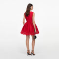 Red Taffeta Lace Mini Dress