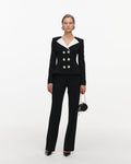 Black Tailored Wool Crepe Jumpsuit