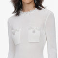 White Knit Pleated Twill Mini Dress