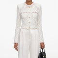 Cream Fringe Knit Cardigan