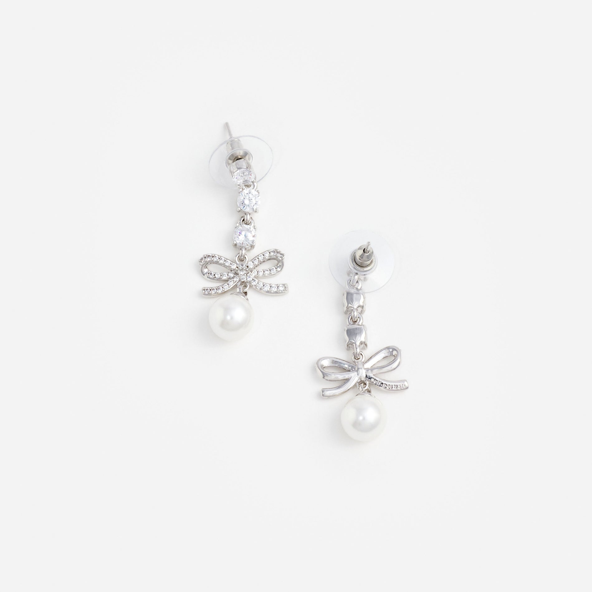 Bow Crystal Charm Earring