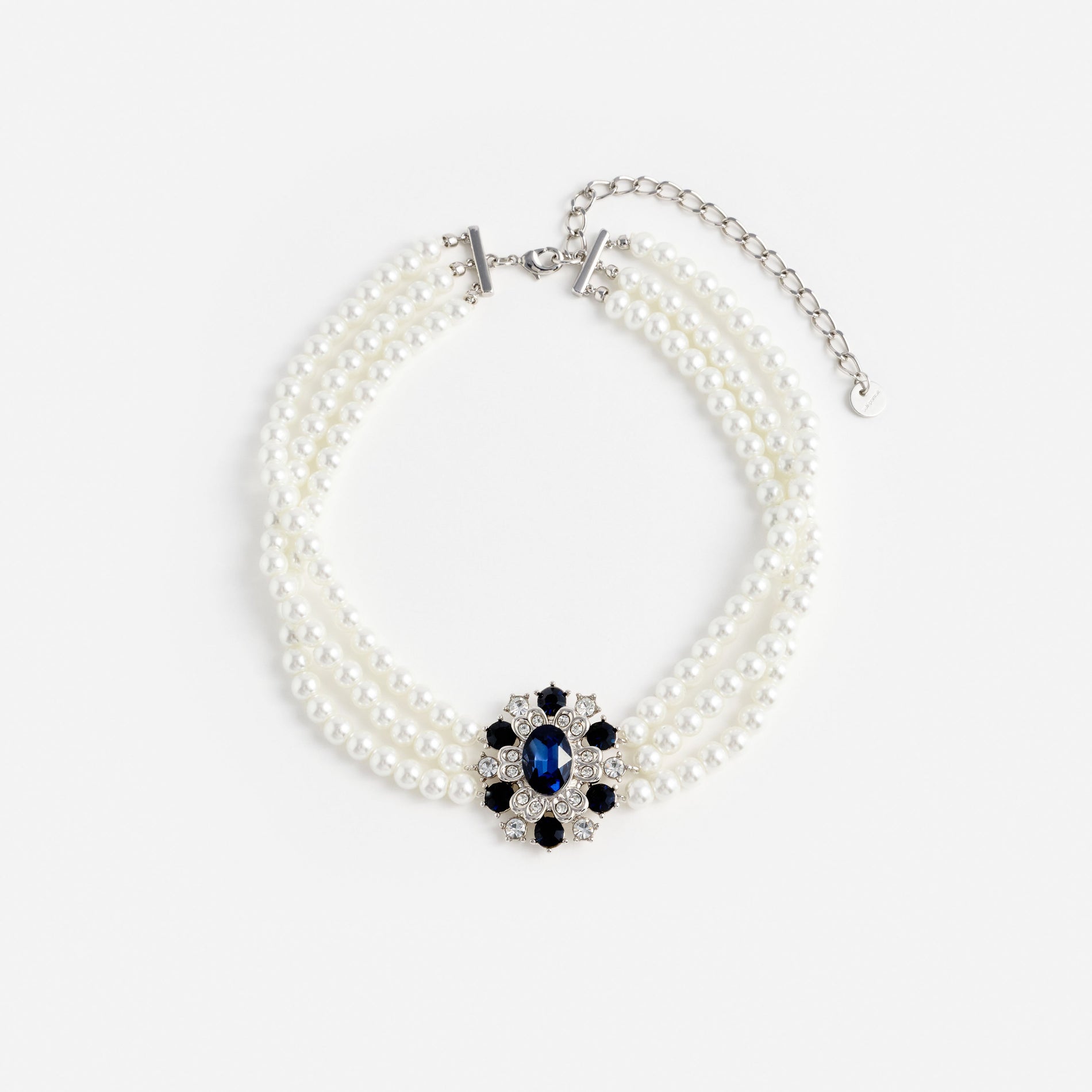 Blue Crystal Pearl Choker