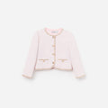 Pink Boucle Braided Trim Jacket