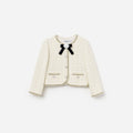 Cream Boucle Bow Jacket