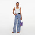 Blue Textured Denim Jeans