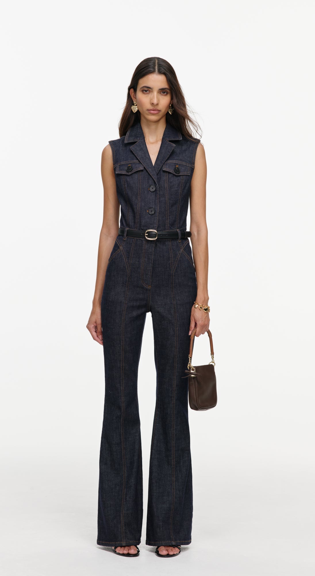 Indigo Belted Denim Jumpsuit