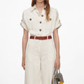Cream Denim Jumpsuit