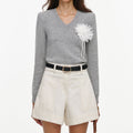 Cream Denim Short