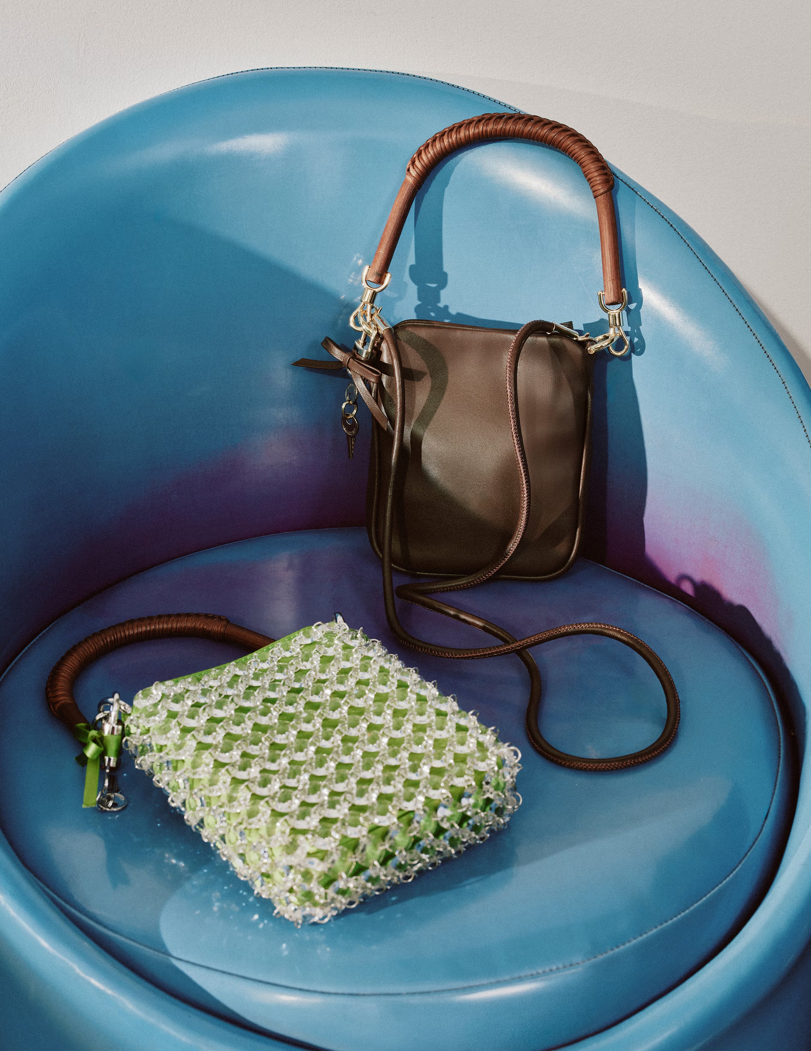 Brown Leather Mini Tote Bag