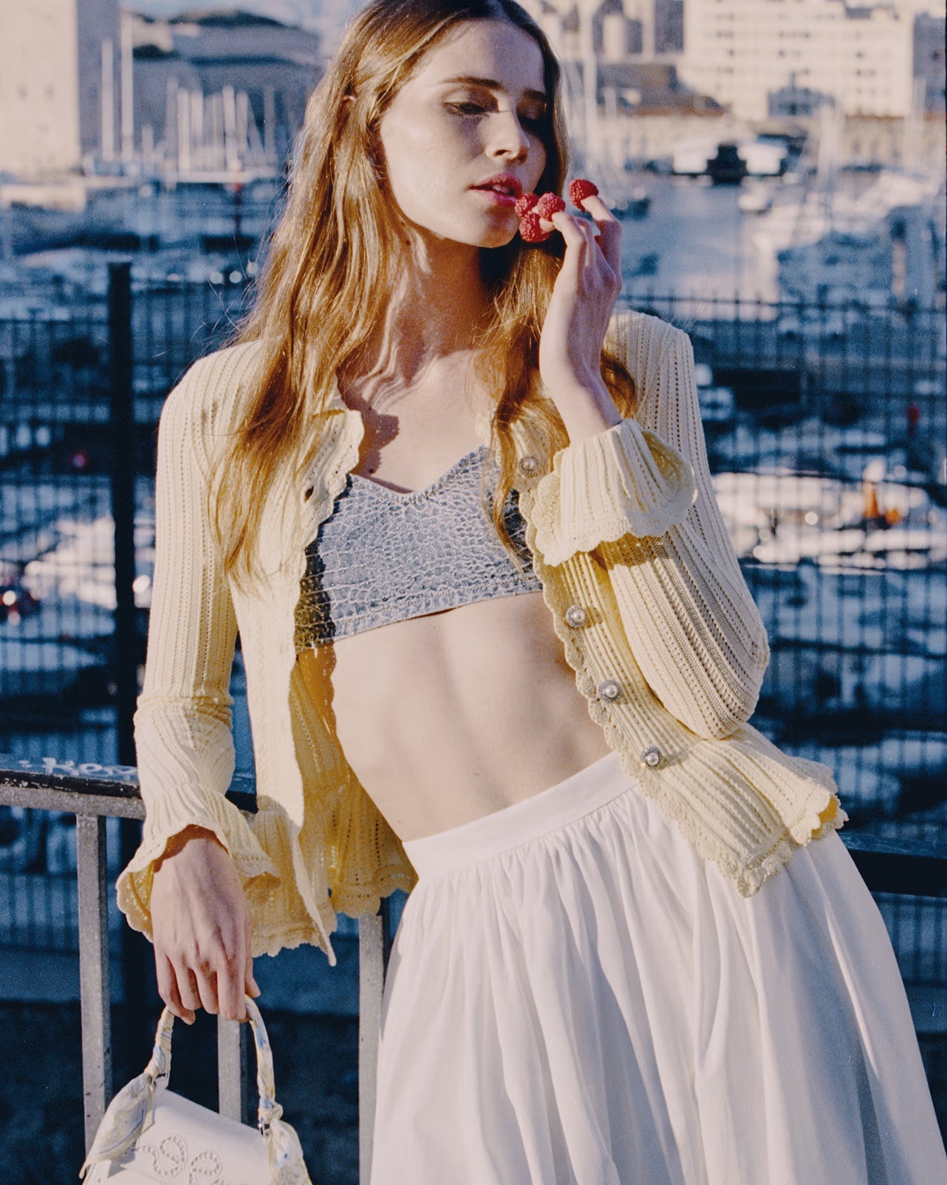 Yellow Pointelle Cardigan