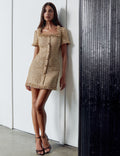 Gold Sequin Boucle Mini Dress