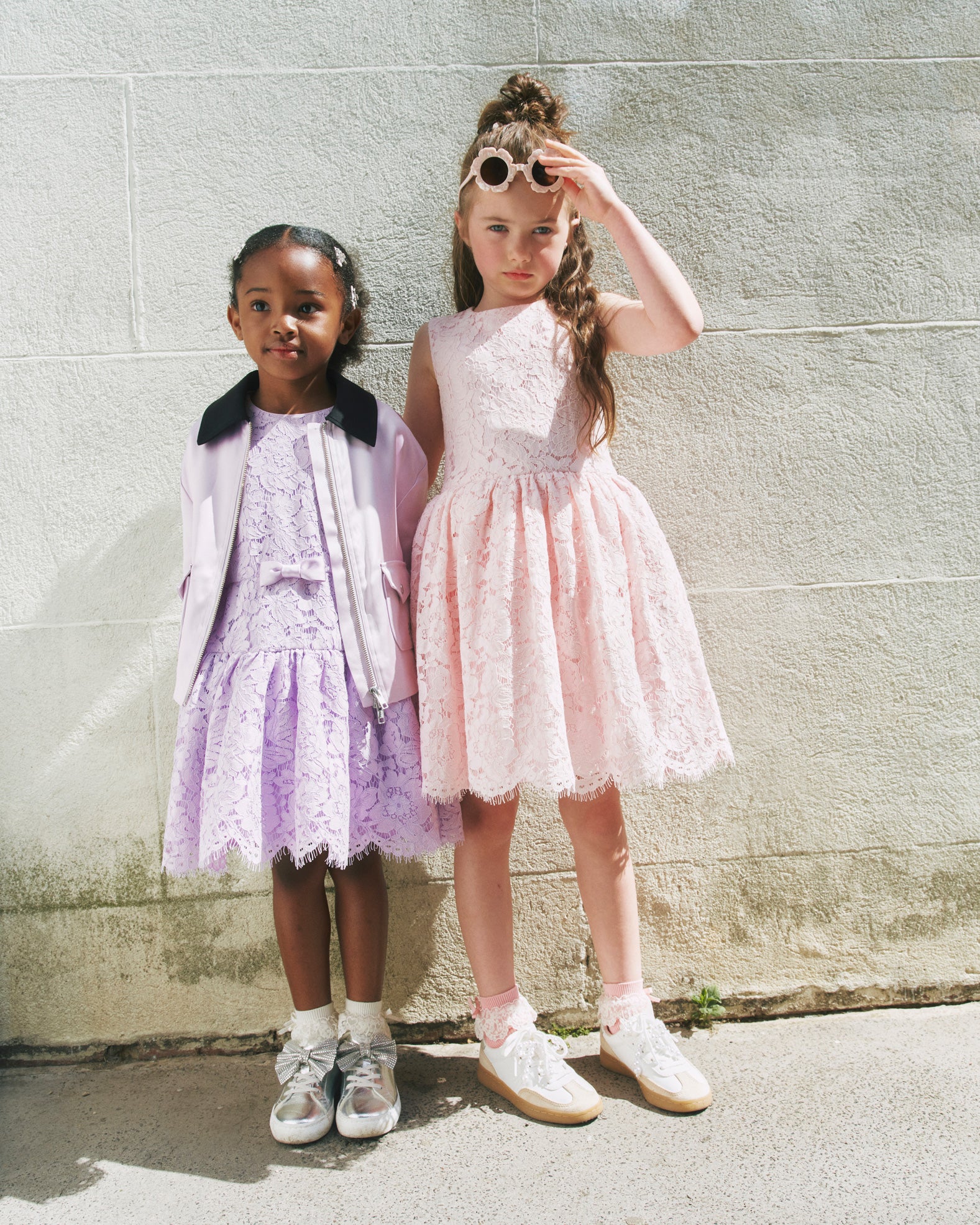 Pink Sleeveless Lace Dress