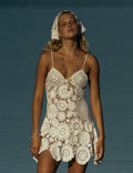 White Crochet Mini Dress