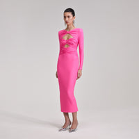 Pink Jersey Midi Dress