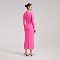 Pink Jersey Midi Dress