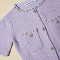 Lilac Sequin Knit Mini Dress