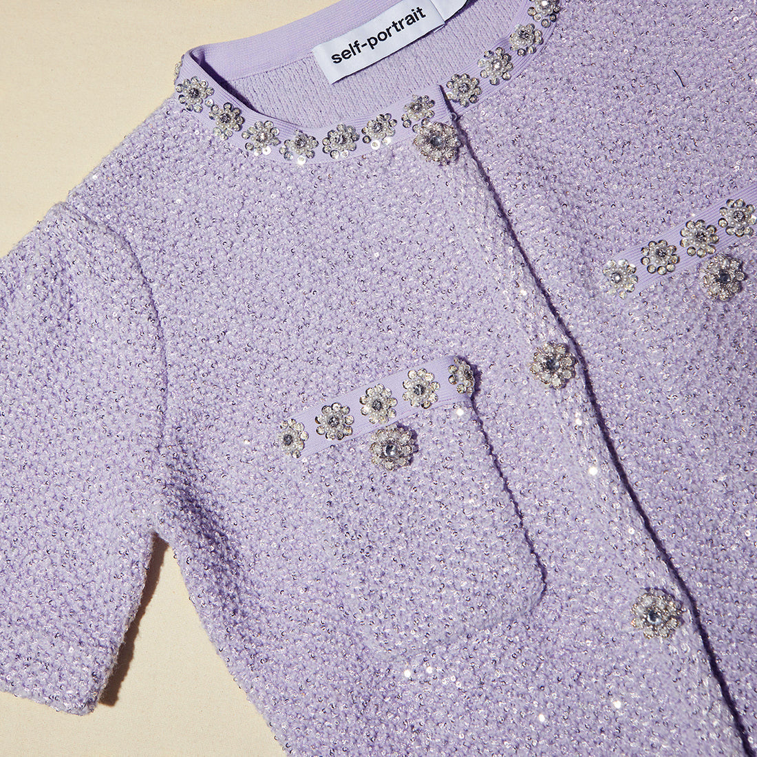 Lilac Sequin Knit Mini Dress