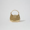 Gold Croc Crescent Bow Micro Bag