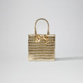 Gold Croc Mini Tote Bow Bag
