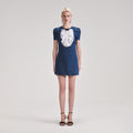 Lace Bib Denim Mini Dress