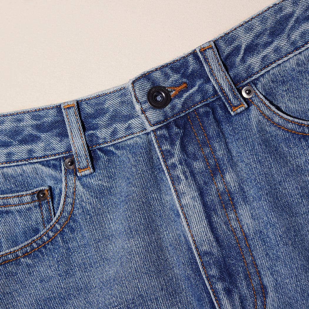 A close up of the fabric for the Denim Maxi Skirt