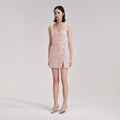 Pink Sequin Boucle Mini Dress