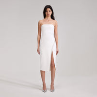 White Feather Midi Dress