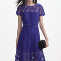 Cobalt Lace Midi Dress