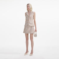 Pastel Boucle Tailored Mini Dress