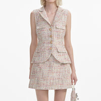 Pastel Boucle Tailored Mini Dress