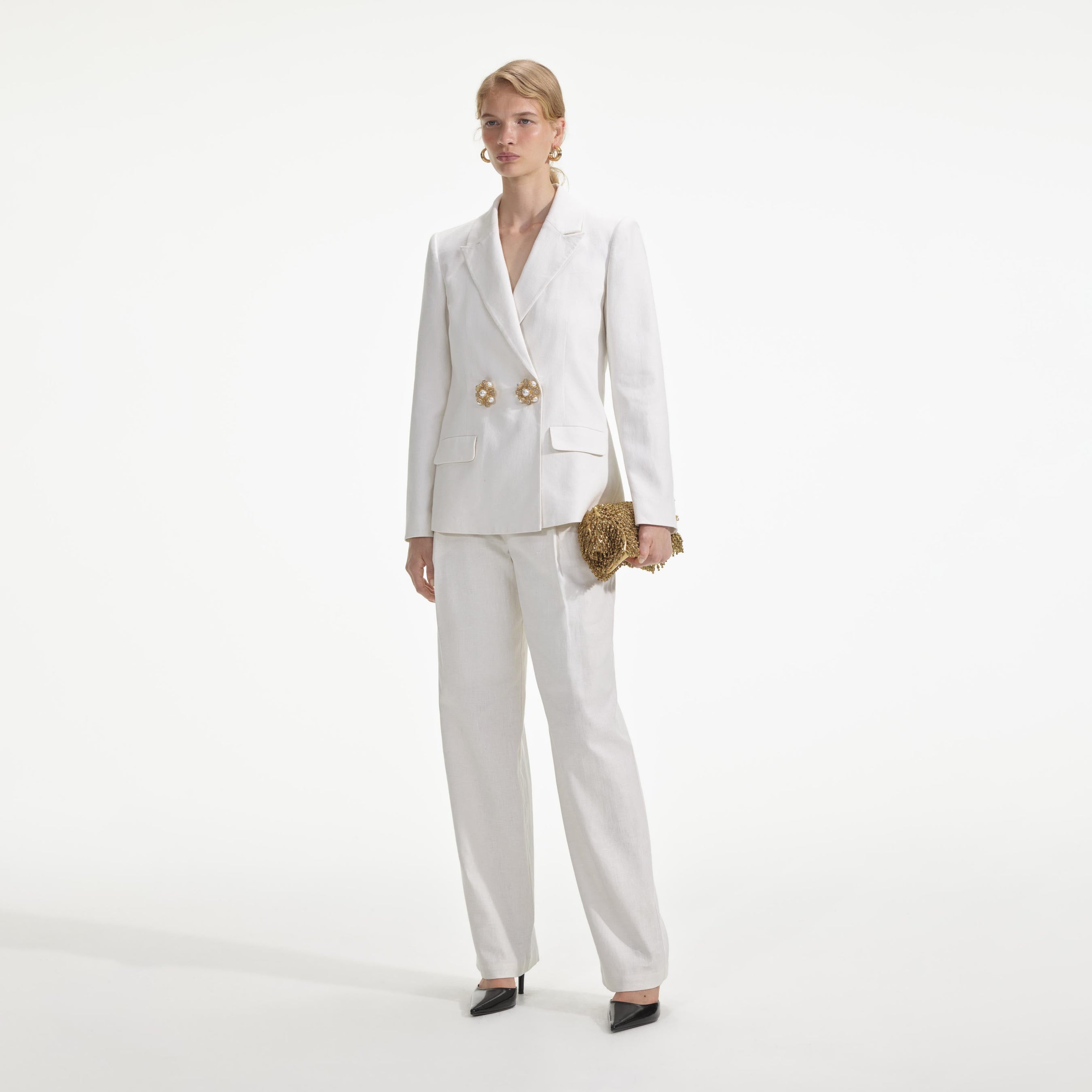 White Linen Blazer