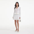White Knit Peplum Mini Dress