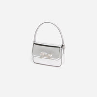 Silver Leather Micro Bag