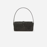 Black Rhinestone Chainmail Baguette Bag