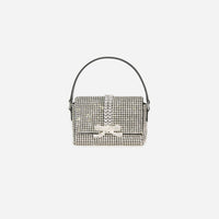 Silver Rhinestone Chainmail Micro Bag