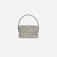 Silver Rhinestone Chainmail Micro Bag