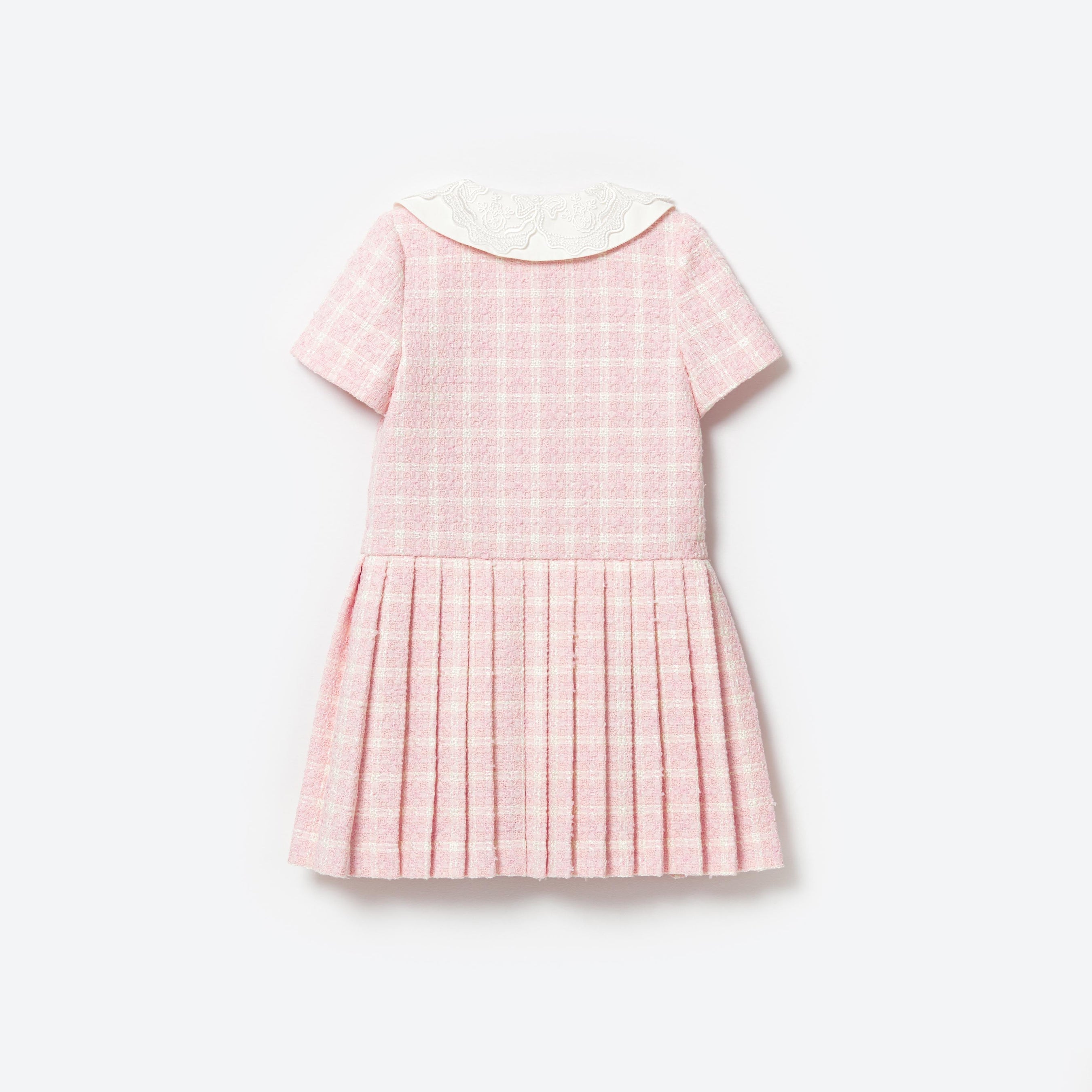 Pink Check Boucle Mini Dress