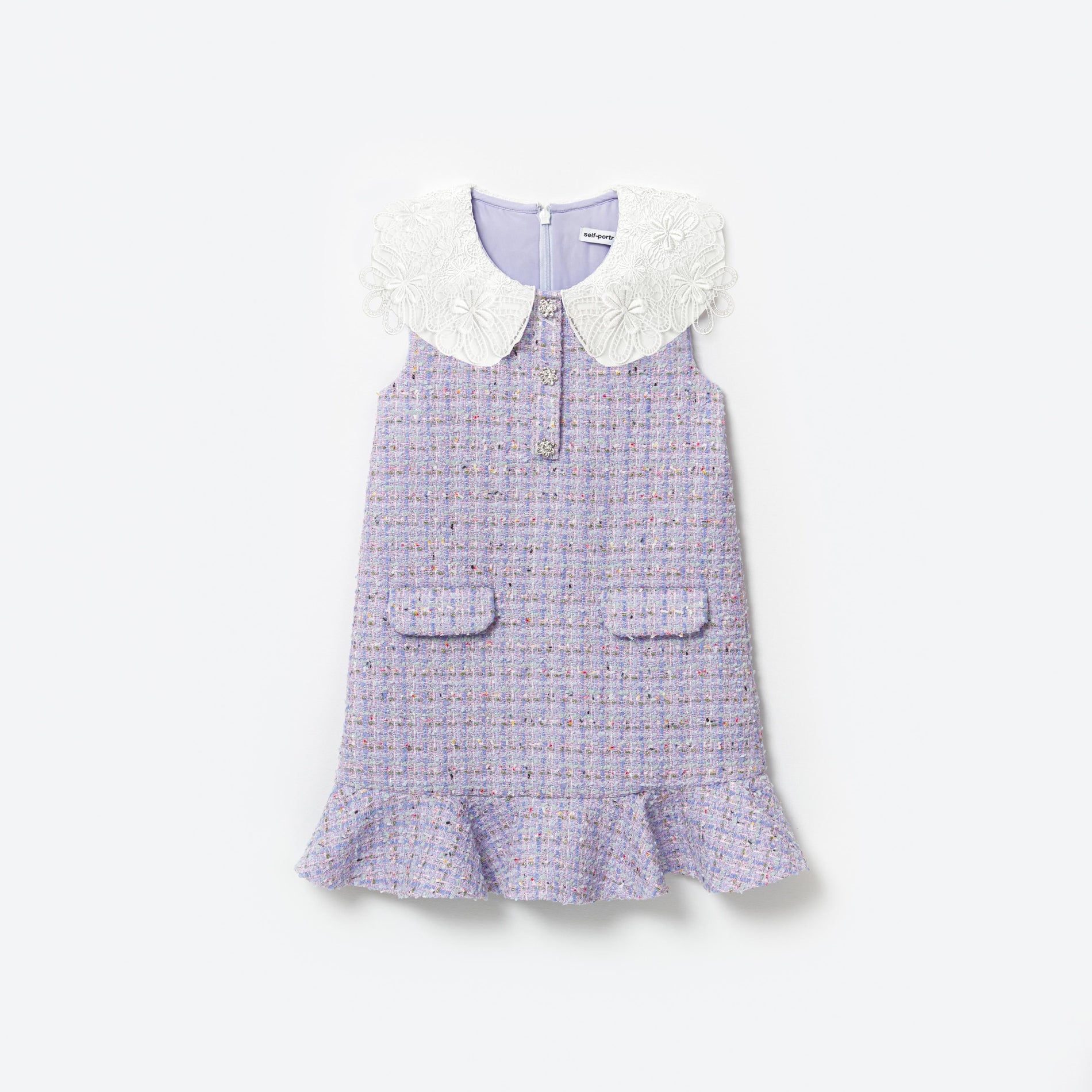 Lilac Boucle Mini Dress