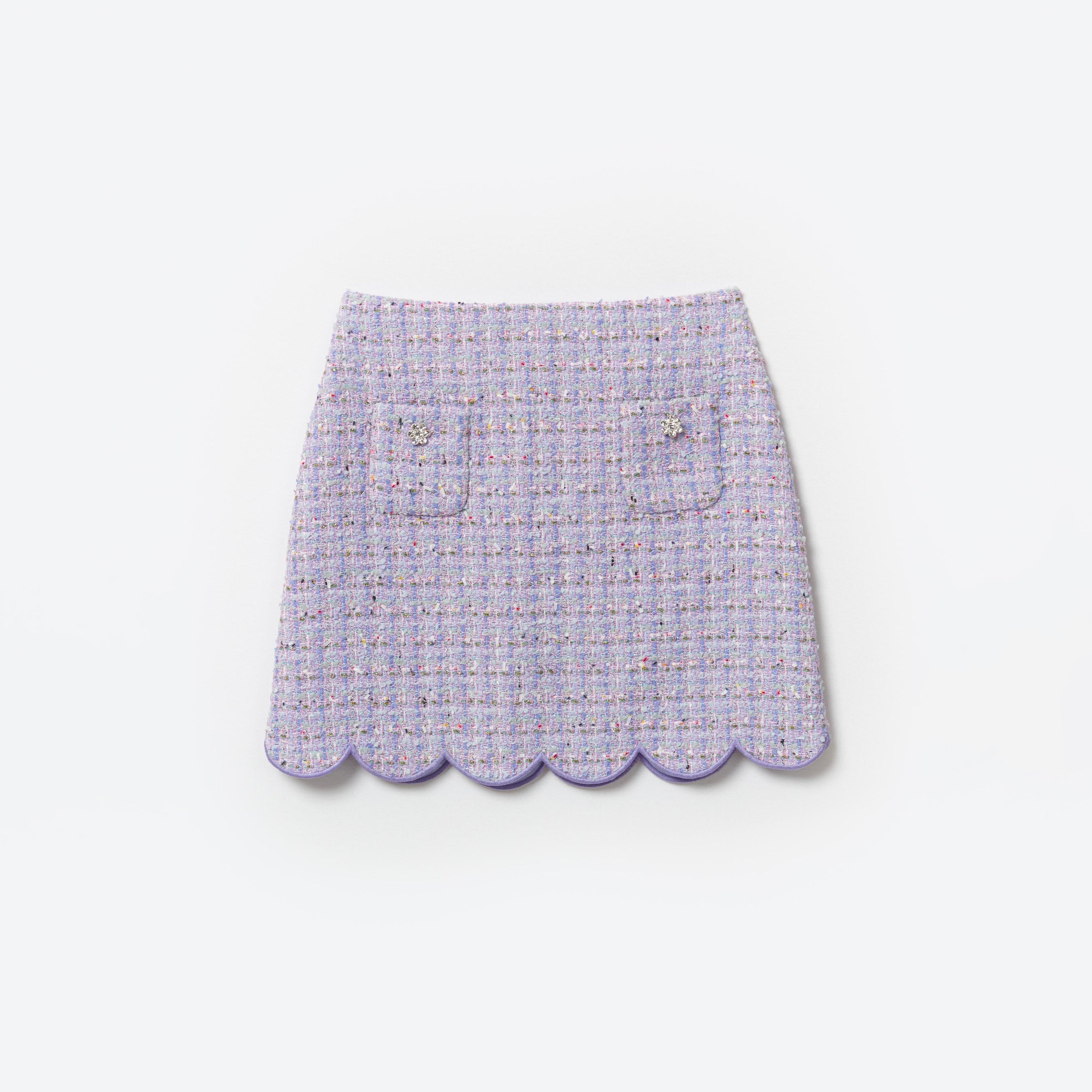 Lilac Boucle Mini Skirt