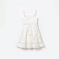 White Cotton Lace Mini Dress