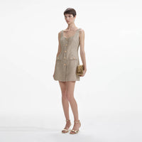 Gold Boucle Mini Dress