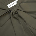 Khaki Twill Tie Neck Blouse