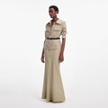 Beige Twill Maxi Dress